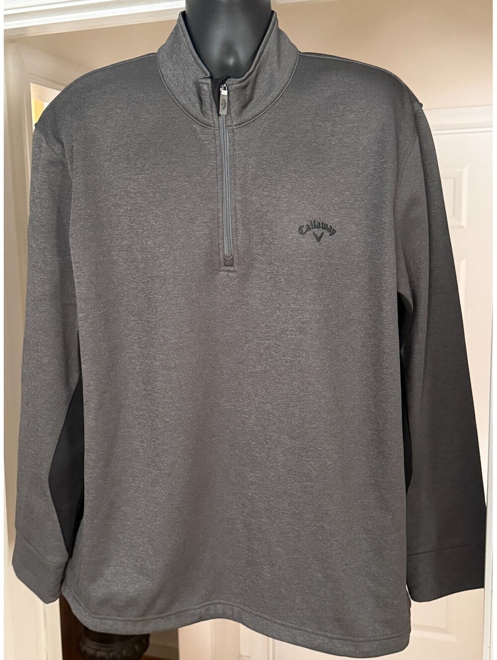 Callaway Golf Men's 1/2 Zip Pullover Jacket Gray Black Size XXL Long Sleeve Top